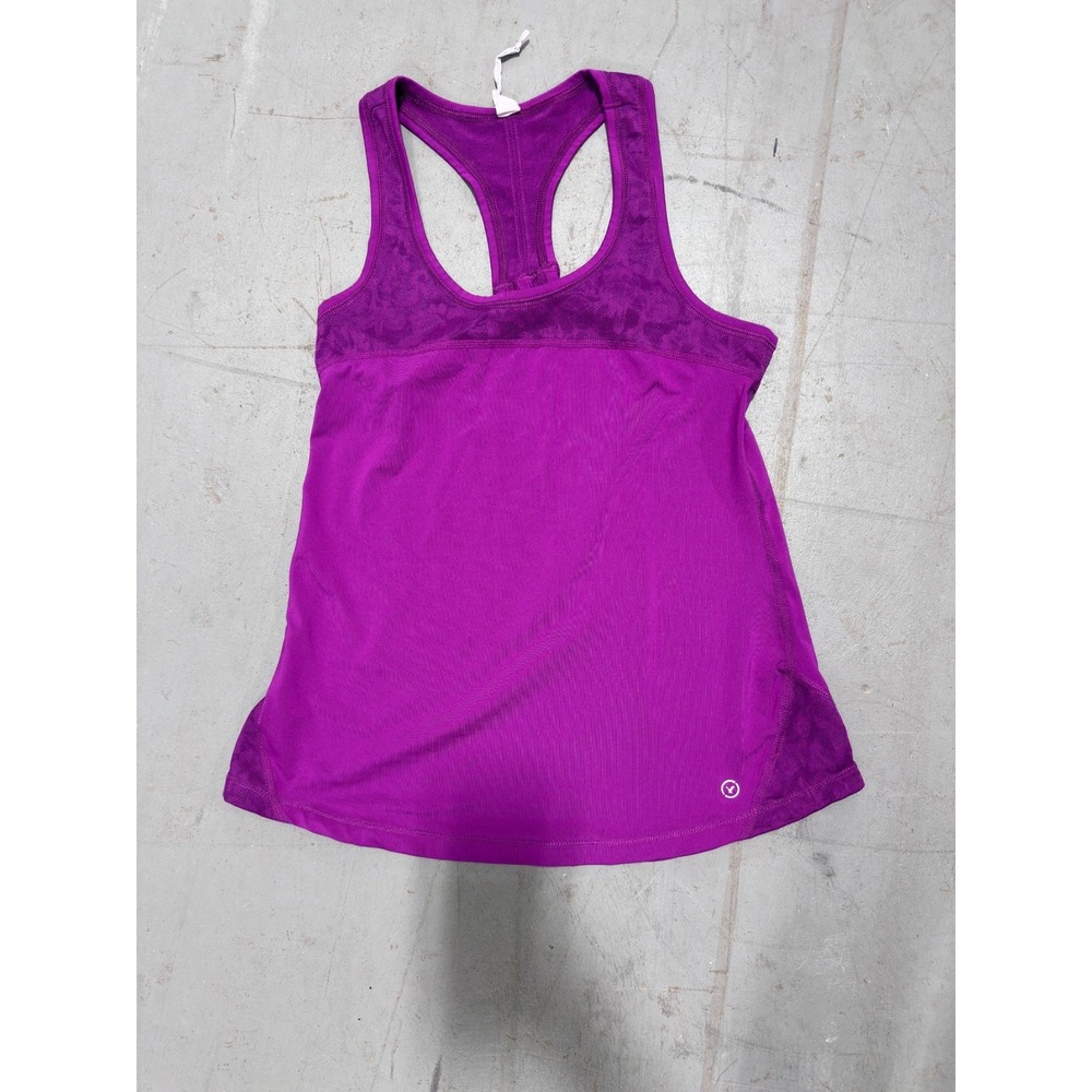 American Eagle AEO Purple Racerback Activewear Tank Top Small Floral Textured